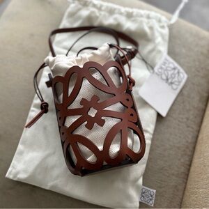 Loewe Brown Leather Cutout Crossbody Bag